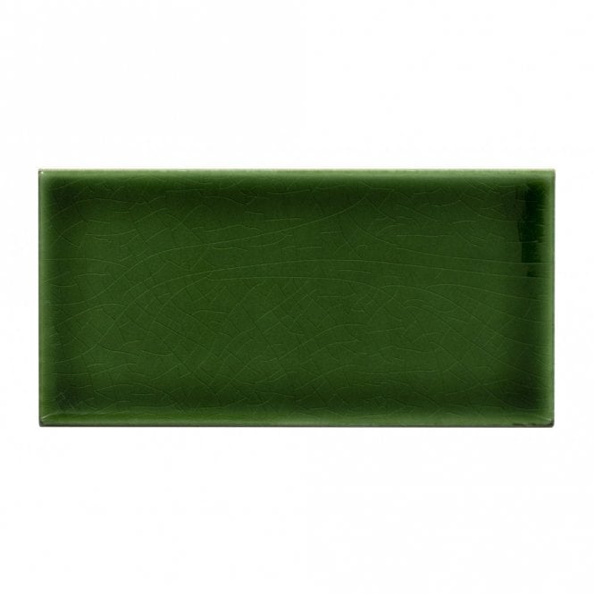 Puddle Glaze Racing Green (Plain Ckl Green Vic) 7.5cm x 15cm Wall Tile