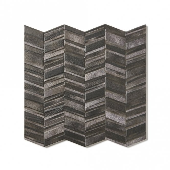 Realonda Chevron Black 44cm x 44cm Decor Tile