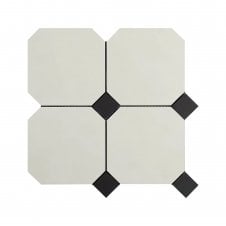 Regency Large Octagon Black Dot 30cm x 30cm Mosaic Tile