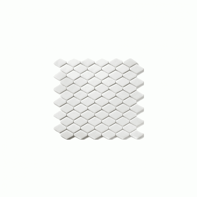Rhombi White 30cm x 30cm Mosaic Tile