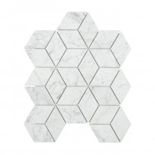 Rhombus Carrara White 26cm x 29.8cm Mosaic Tile
