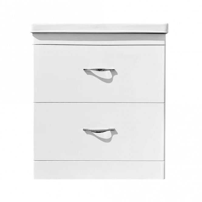 Round Lux White PVC Vanity Unit & Basin