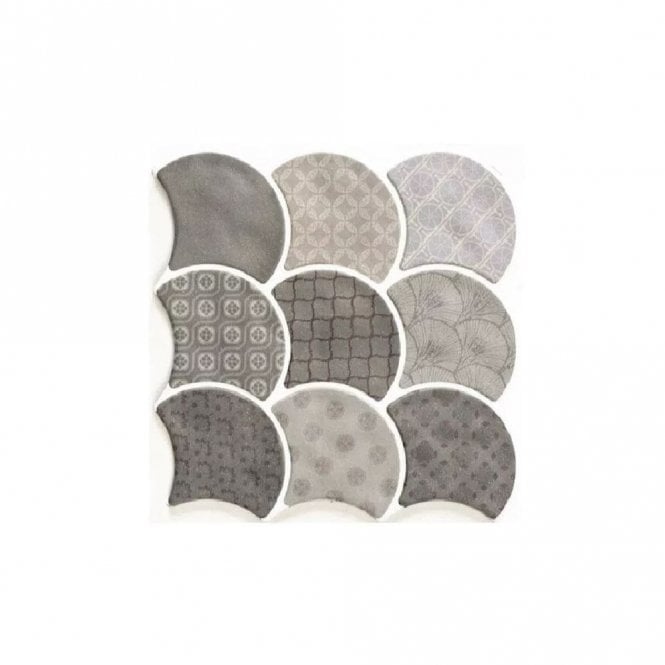Scale Boho Grey 30.7cm x 30.7cm Wall & Floor Tile