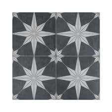 Scintilla Night Black 45cm x 45cm Wall & Floor Tile