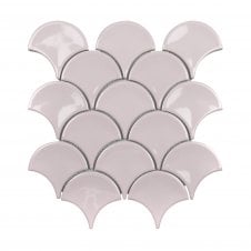 Shell Soft Pink Relief Glossy 25.9cm x 27.3cm Mosaic Tile