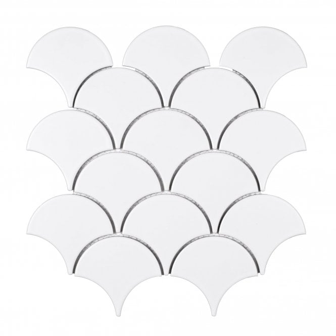 Shell White Matte 25.9cm x 27.3cm Mosaic Tile