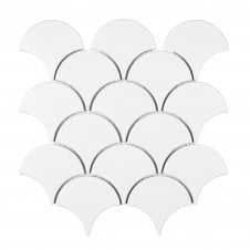 Shell White Matte 25.9cm x 27.3cm Mosaic Tile