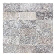 Silver Travertine Tumbled 7.5cm x 15cm Wall & Floor Tile