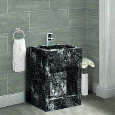 Sintered Stone Black Marble Wudu Sink & Foot Wash Basin, Taps & Fittings Incuded