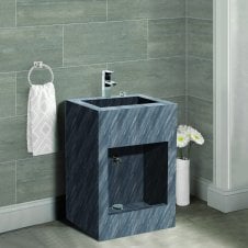 Sintered Stone Lava Grey Wudu Sink & Foot Wash Basin, Taps & Fittings Incuded