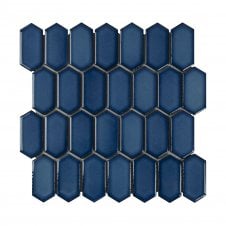 Slim-Hex Crystal Blue (3.8cm x 7.5cm) 28.8x29 Mosaic Tile