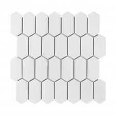 Slim-Hex White Matt (3.8cm x 7.5cm) 27cm x 28.8cm Mosaic Tile