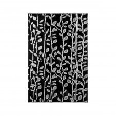 Sma Black B'Ground With Silver Leaf Lines 30cm x 45cm Wall Tile