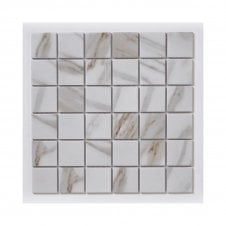 Square Calacatta (4.8cm x 4.8cm) 30.6cm x 30.6cm Mosaic Tile