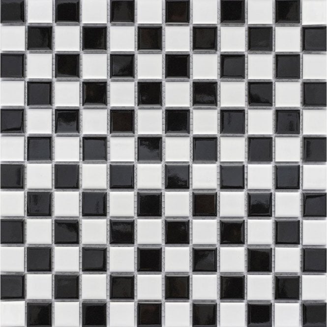 Square Chessboard Glossy (2.3cm x 2.3cm) 30cm x 30cm Mosaic Tile