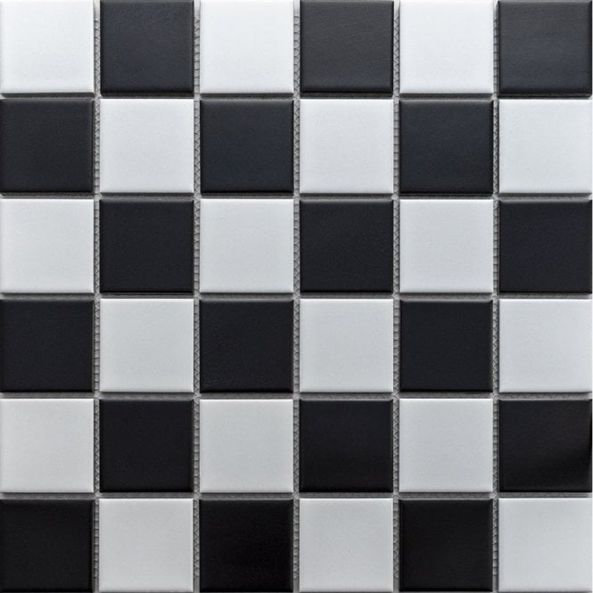 Square L Chessboard Matte (4.8cm x 4.8cm) 30.6cm x 30.6cm Wall & Floor Tile