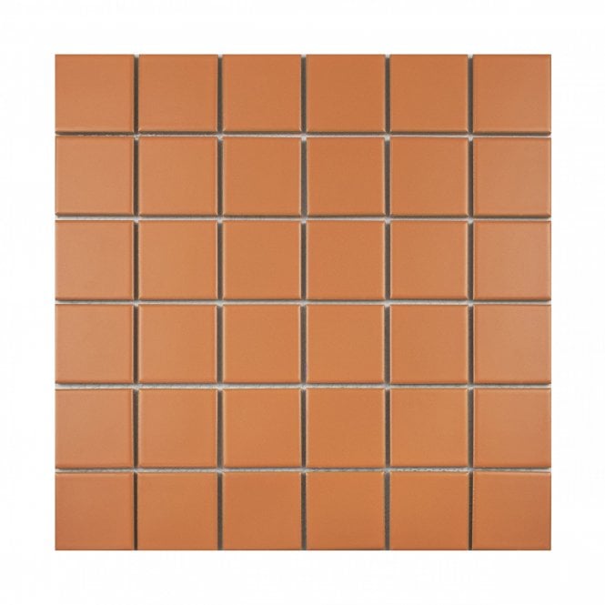 Square Tangerine (4.8cm x 4.8cm) 30.6cm x 30.6cm 48cm x 48cm ORANGE Mosaic Tile