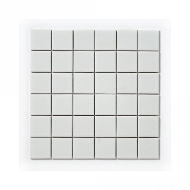 Square White Matte (4.8cm x 4.8cm) 30.6cm x 30.6cm Mosaic Tile