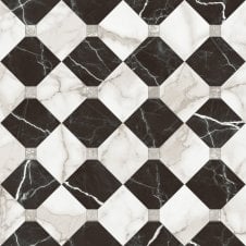 St Julian Black and White Marble Effect 45cm x 45cm Wall and Floor Tile