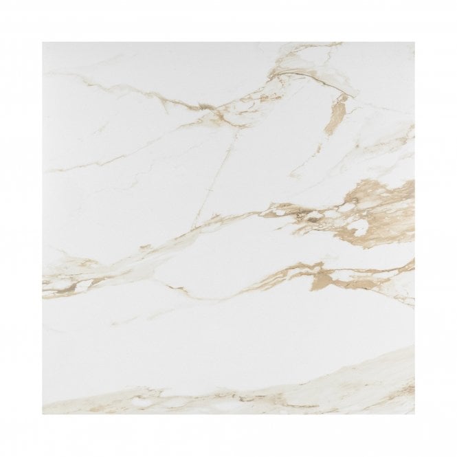 Statuario Crystal Iron Matt 60cm x 60cm Marble Effect Tile