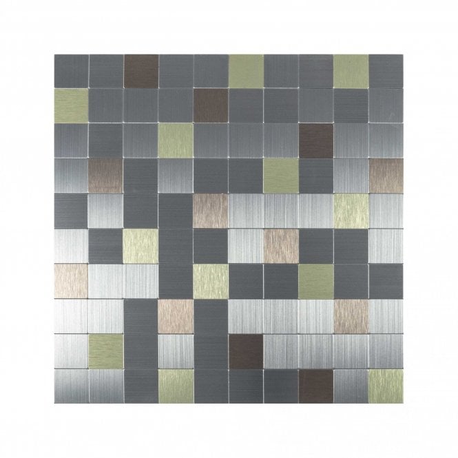 Steel Mix (3cm x 3cm) 30cm x 30cm Peel & Stick Mosaic Tile