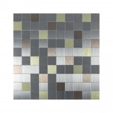 Steel Mix (3cm x 3cm) 30cm x 30cm Peel & Stick Mosaic Tile
