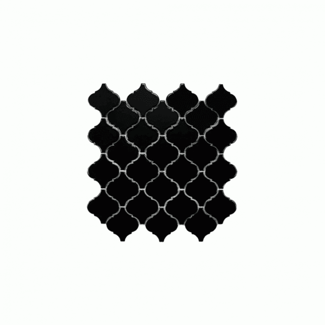 Teardrop Black Matte 29.3cm x 24.5cm Mosaic Tile