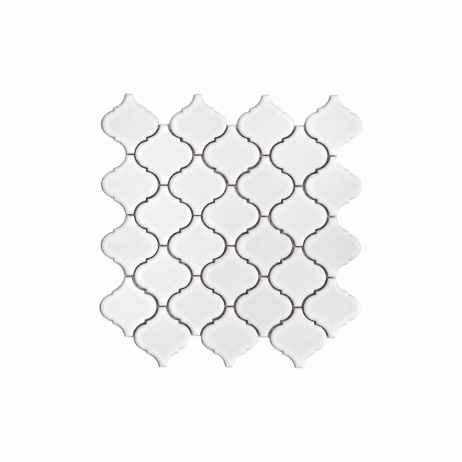 Teardrop White Glossy 29.3cm x 24.5cm Mosaic Tile