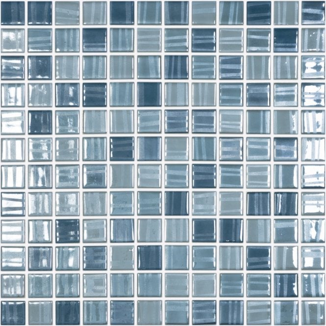 Tender Blue Mix (2.5cm x 25cm) 31.7cm x 31.7cm Mosaic Tile