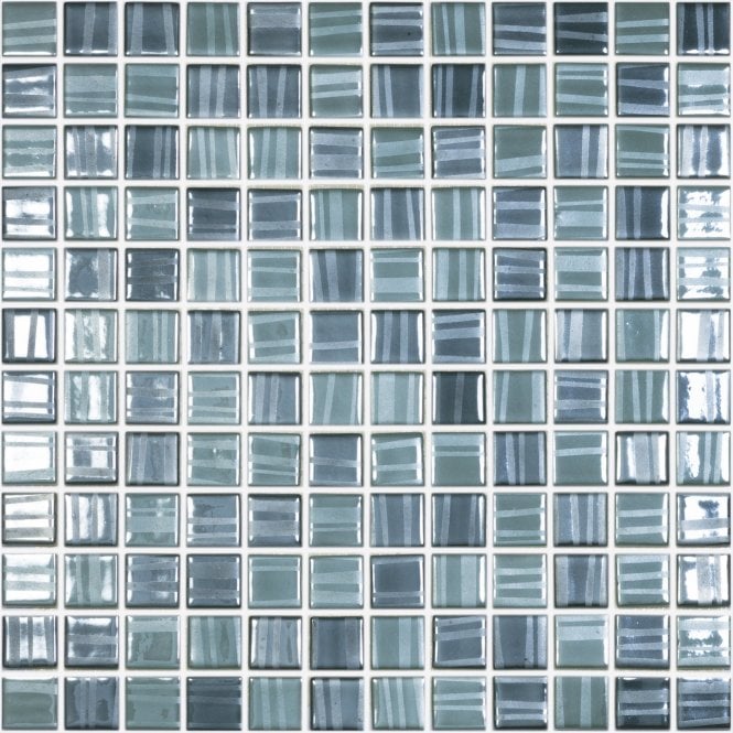 Tender Green Mix (2.5cm x 25cm) 31.7cm x 31.7cm Mosaic Tile