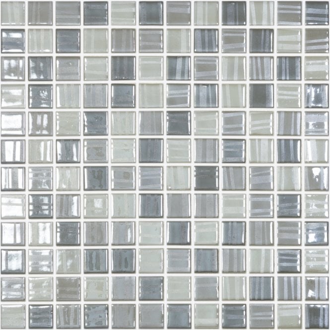 Tender Grey Mix (2.5cm x 25cm) 31.7cm x 31.7cm Mosaic Tile
