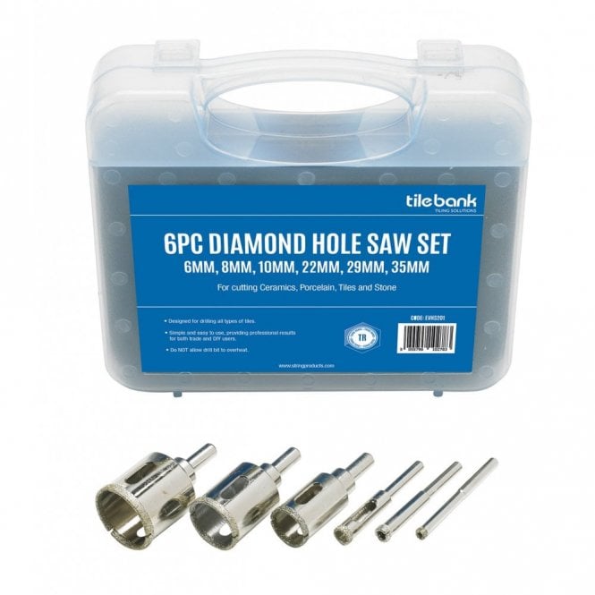 Tile Bank EVHS201 6 Piece Diamond Hole Saw Set
