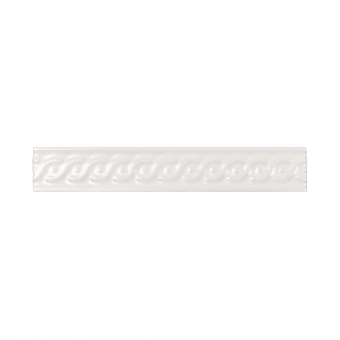V&A Cream Serpentine Border 2.5cm x 15.2cm Border Tile
