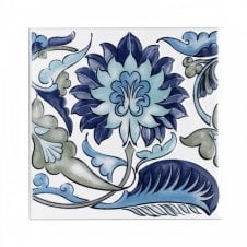 V&A Morgan Blue Decor 15.2cm x 15.2cm Wall Tile