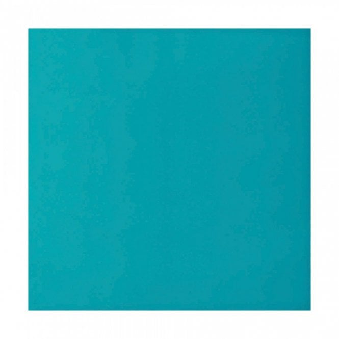 V&A Plain Turquoise 19.8cm x 19.8cm Gloss Tile