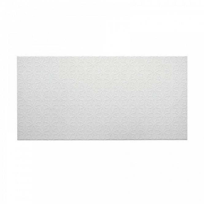 V&A Quatrefoil White 24.8cm x 49.8cm Wall Tile