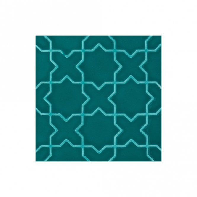 V&A Souk Teal Decor 15.2cm x 15.2cm Wall Tile