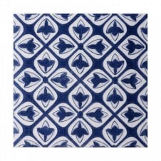 V&A Temara Blue Decor 19.8cm x 19.8cm Wall Tile