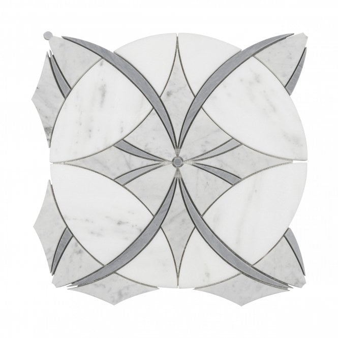 Venice Carrara & Stappy White & Bardiglio 30.5cm x 30.5cm Mosaic Tile