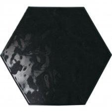 Vezelay Hexagon Black 17.5cm x 20cm Wall Tile