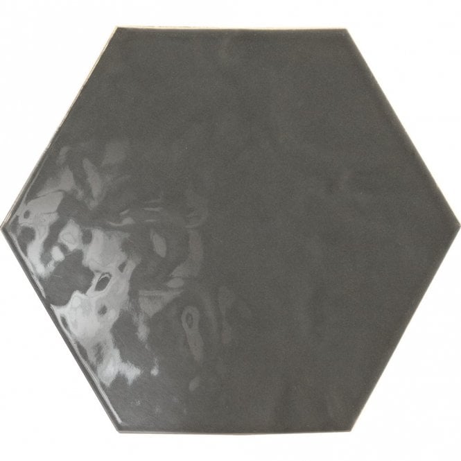 Vezelay Hexagon Smoke 17.5cm x 20cm Wall Tile