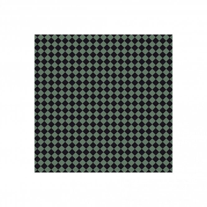 Victorian Chequer Pack Black and Green 9.6cm x 9.6cm (Full Set Deal)