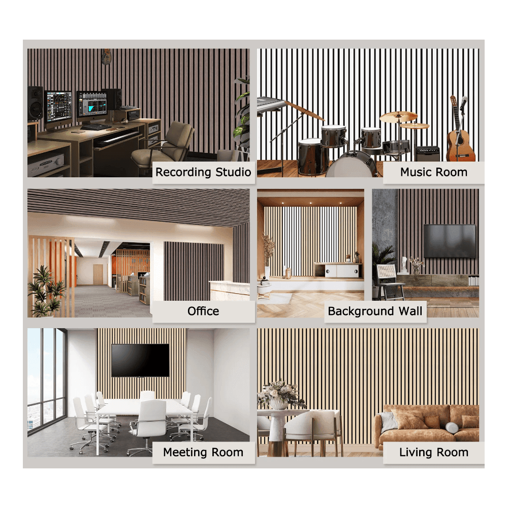 Walnut Acoustic Wood Panel 240cm x 60cm x 21mm - Wall Panels from