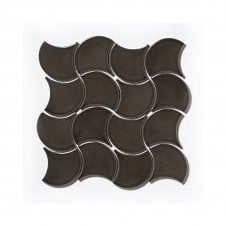Wave Grey Relief Glossy (7.3cm x 7.3cm) 27.6cm x 27.6cm Wall Tile