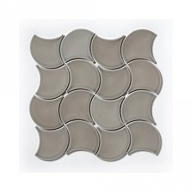 Wave Oafmeal Relief Glossy (7.3cm x 7.3cm) 27.6cm x 27.6cm Wall Tile