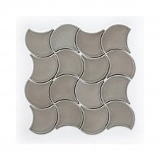 Wave Oafmeal Relief Glossy (7.3cm x 7.3cm) 27.6cm x 27.6cm Wall Tile