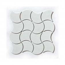 Wave White Matte (7.3cm x 7.3cm) 27.6cm x 27.6cm Wall Tile