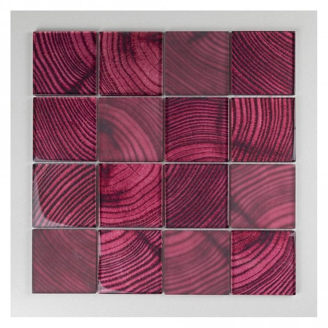 Wood Red 30cm x 30cm Mosaic Tile